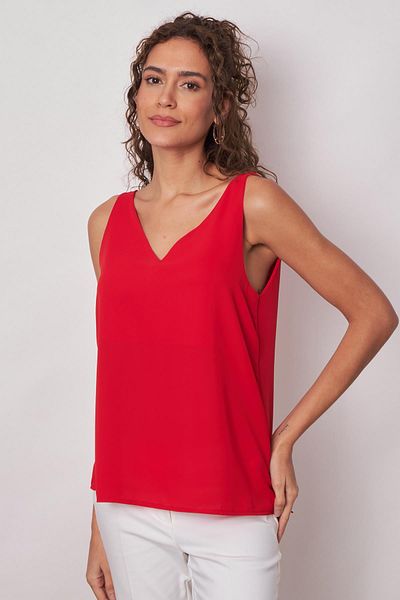 Jument Jachetă interioară fără mâneci pentru femei, din țesătură elegantă, fără lycra, față, spate, cu decolteu în V, roșu