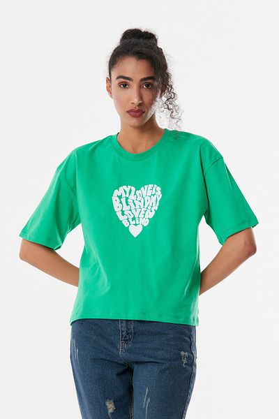 Fulla Moda Neformální tričko s potiskem Crew Neck