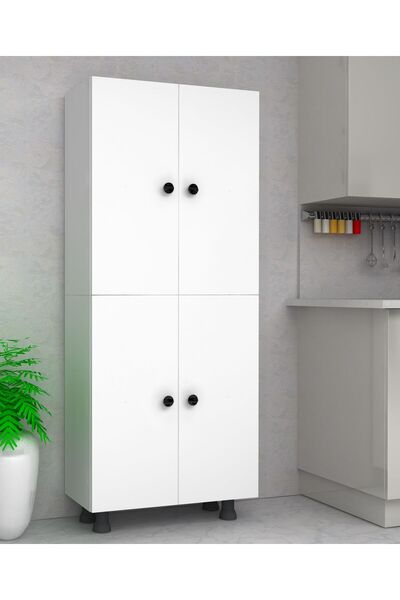 EYMER HOME ÇOK AMAÇLI DOLAP 2 KAPAKLI 6 RAFLI BANYO&MUTFAK&KİLER&BALKON 70 CM BEYAZ