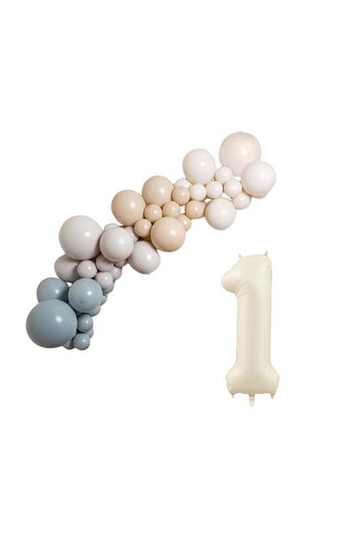 Organizasyon Pazarı Balloon Set Stormblue-Smoke-Debris-R.White 1 34Inch Creamfolyobalon 30 Piece Balloon Chain Set