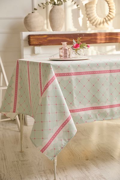 AYSHOME Кухненска покривка с флорален мотив в цвят аквамарин Ays Home Soft