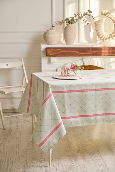 AYSHOME Кухненска покривка с флорален мотив в цвят аквамарин Ays Home Soft