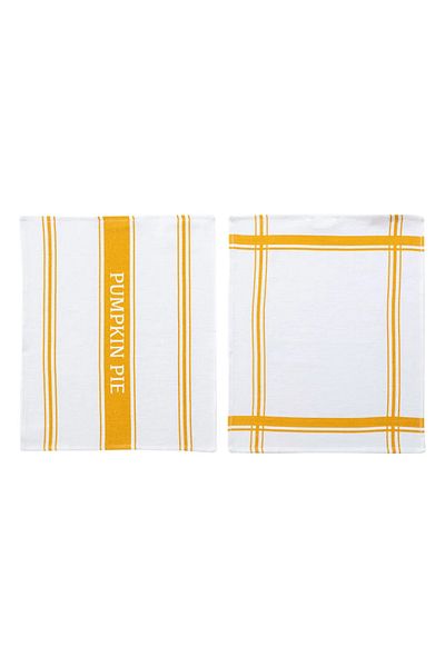 LC Waikiki Lcw Home Dark Yellow Printed Cotton Drying Cloth 2 Pack 40X50 cm