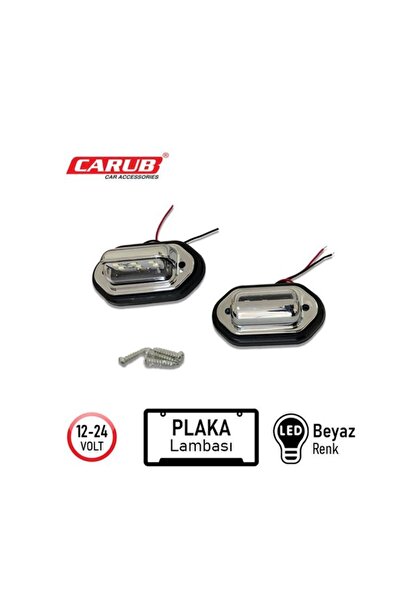 AHMET OTOMOTİV (2 ADET) NİKELAJ PLAKA LAMBASI BEYAZ IŞIK 12V-24V (1 TAKIM)