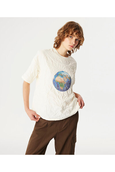 Twist PAYETLİ GÖRSEL APLİKELİ T-SHIRT