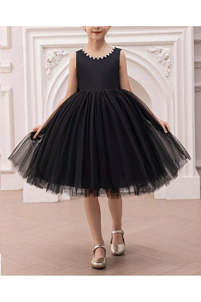 nsmkidslife Girl's Collar Pearl Dress Our Violet Model Birthday Graduation Reading Day Evening Dress
