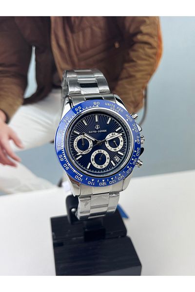 DAVID GUNER Blue Sports Men's Wristwatch Waterproof