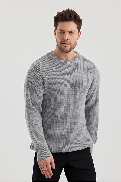 COOL TARZ Men's Regular Fit Crew Neck Braided Knitwear