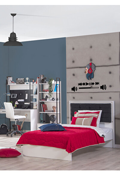 benim odam Alfa Kapitone Yatak Örtüsü (Kırmızı)