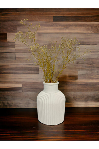 MOD10 İskandinav Tarzı Çizgili Modern Beton Vazo