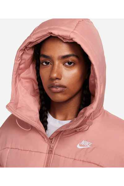 Nike Sportswear Classic Puffer Kadın pembe  bol kesim kapüşonlu Mont fb7672-618