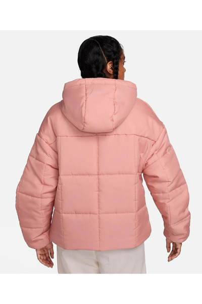 Nike Sportswear Classic Puffer Kadın pembe  bol kesim kapüşonlu Mont fb7672-618