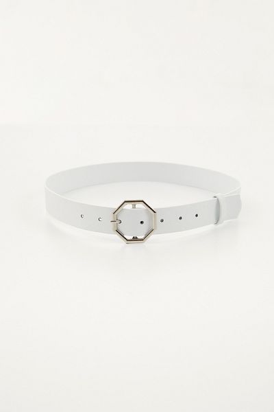 Fulla Moda Faux Leather Belt - Octagonal Buckle