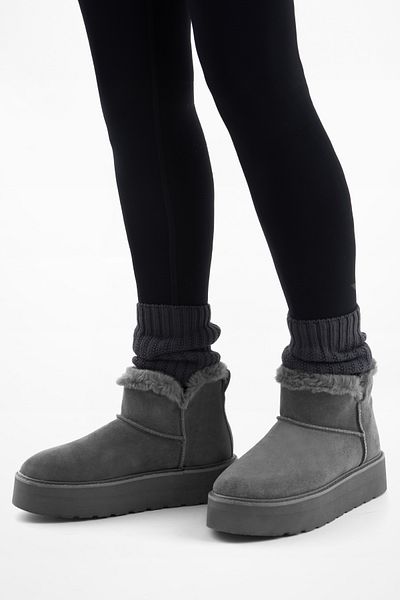 Oysho Leather Platform Mini Boots