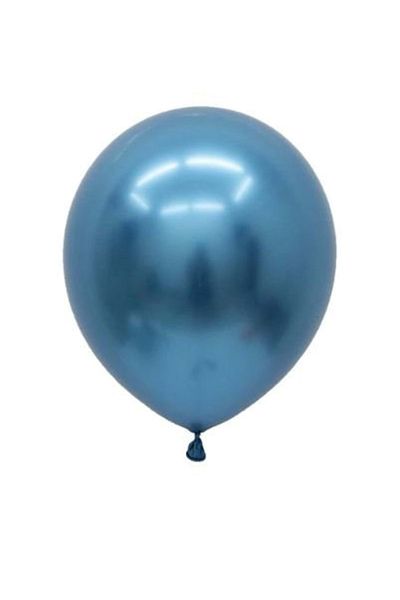 Organizasyon Pazarı 12 in. Blue Color 10 Pieces Chrome-Mirror-Mirrored Decoration Balloon