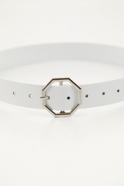 Fulla Moda Faux Leather Belt - Octagonal Buckle
