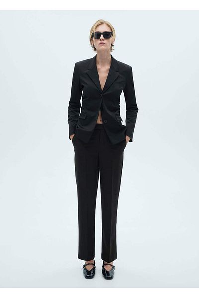 MANGO Woman Straight cut fabric pants