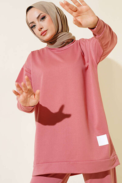 YAZGI MODA Arma Detaylı İkili Takım Gül Kurusu