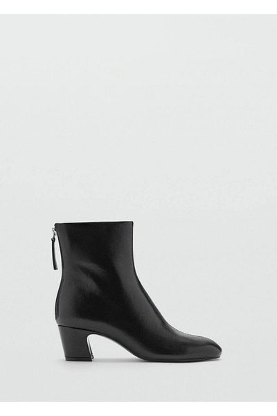 MANGO Woman Stiefeletten aus Leder mit Reißverschluss
