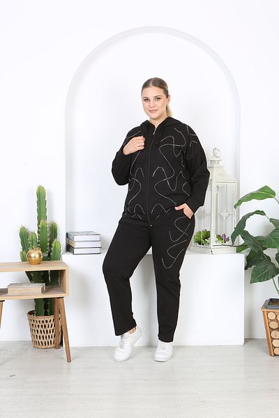 XL Modam Women's Plus Size Stone Printed Suit