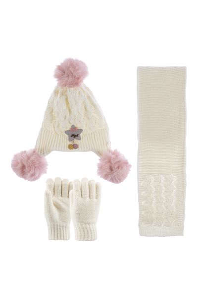 Kitti Set de persoane interioare din lână pentru fete de 1-4 ani - Mănuși Kitti Scarf Beanie