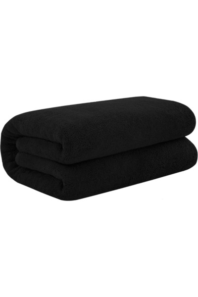 KAYABEY HOME Bir Adet Siyah Renkli Banyo Duş Havlusu %100 Pamuk Vücut Havlusu...