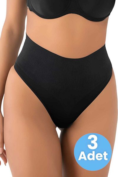 Uniquetrenders Women's Seamless Lower Abdominal Tightening String Panties Corset Set of 3