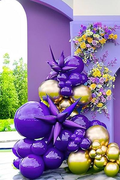 PEKSHOP Purple Polar Star Foil Balloon One Piece Large Polar Star Balloon 27Inch 70cm