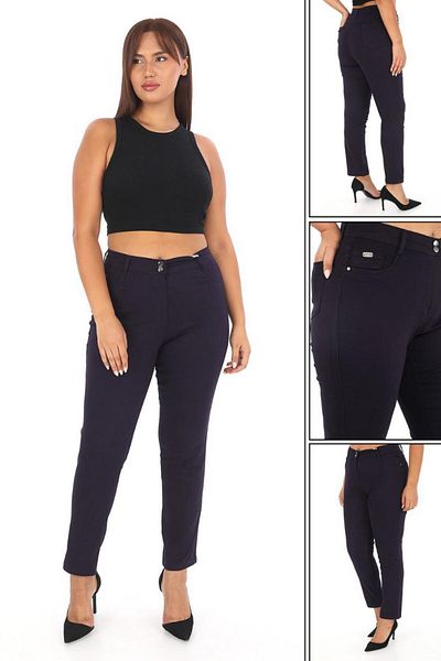ŞIK STİL Stylish High Waist Plus Size Punto Pants