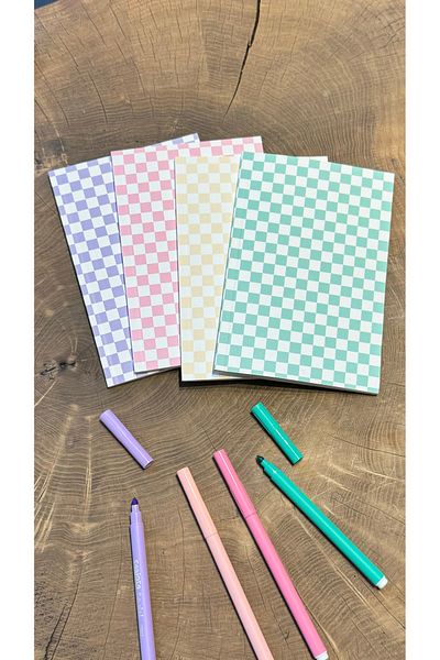 Fly Notes Chess 4-Piece Checked Notebook Set 13 X 20 cm 64 Pages School Notebook Memory Book Gift Notebook