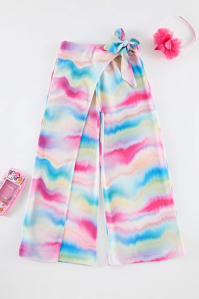 TRENDYOLKIDS Růžové pletené kalhoty - rovný střih TWOAW25PL00067