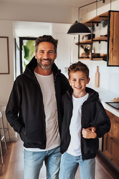 TRENDYOLKIDS Boy's Black Mini Sweatshirt - Father-Son Design Tkdaw25Sw00057