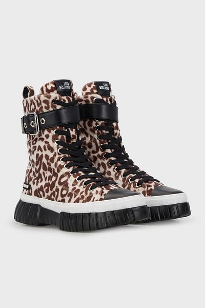 Love Moschino Čižmy so vzorom s pásom Čižmy Ja15645g1fıv0120