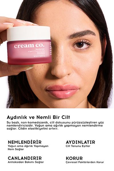 Cream Co. مرطب |   كريم مرطب للوجه ذو أساس مائي ومعادل لون البشرة |   جميع أنواع البشرة