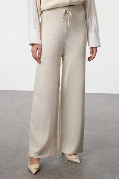 Edit by Trendyol Σετ γιλέκο και παντελόνι Melange Knitwear - Stone TEDAW25US00028