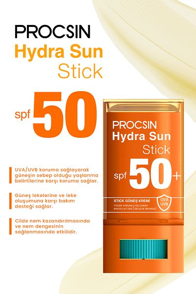 PROCSIN Hydra Sun Stick - Anti-Blemish Barrier, Strengthening Spf 50 Sun Cream, 20 Gr