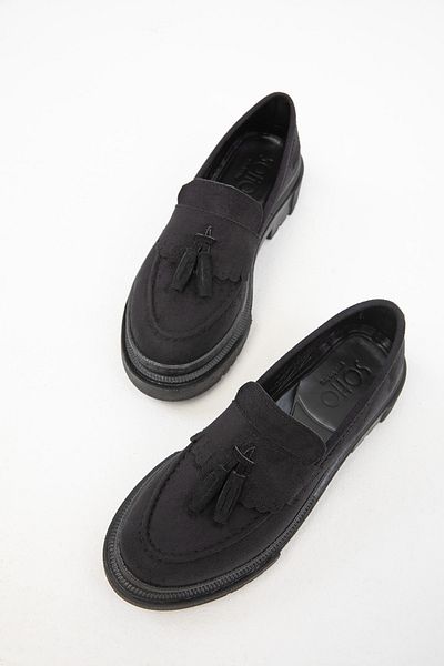 SOHO Schwarze Wildleder Damen Freizeitschuhe 17763