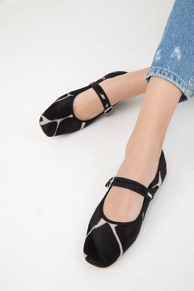 SOHO Ballerinas für Damen, Modell 19849 in Schwarz-Beige
