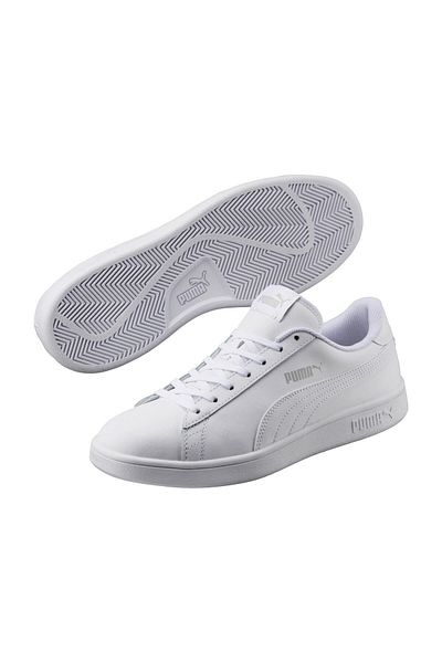 Puma SMASH V2 L Weiß Weiß Unisex Leder Sneaker 100323983