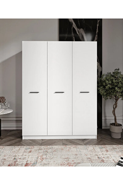 Mufi WooD %100 Mdf 3 Kapaklı Bazalı 9 Bölmeli Yüklük-dolap Tamamen Mdf Dolap
