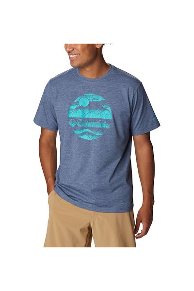 Columbia Cl 1931171 -479 Model Blue Sports T-Shirt