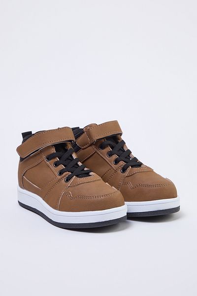 TRENDYOL SHOES Hnědá trekingová velká pánská dětská sportovní obuv na suchý zip TAKAW25SN00026