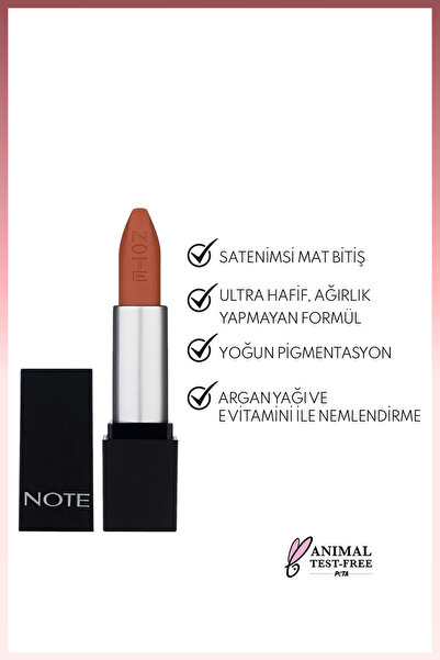 NOTE Mattever Lipstick Yarı Mat Saten Bitişli Ruj 04 Indian Curry - Nude
