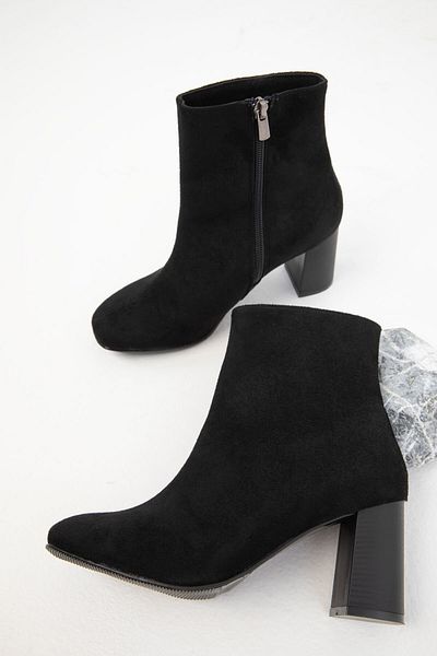SOHO Ghete de damă din piele intoarsa neagra - 19749 Model Bootie