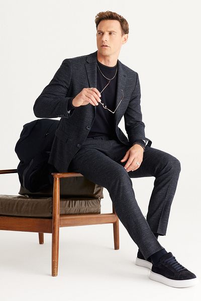 ALTINYILDIZ CLASSICS Slim Fit Slim Fit Mono Collar Woolen Patterned Suit