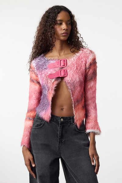 Trendyol Collection Soft Textured Pink Crop Knitwear Cardigan - Twoaw25Hi00307