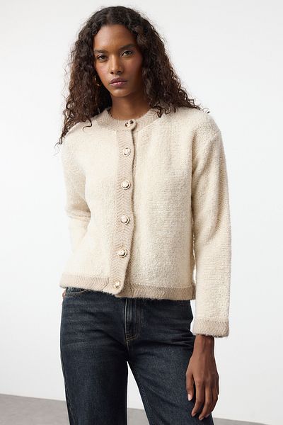 Trendyol Collection Beige Knitwear Cardigan - Twoaw25Hi00357