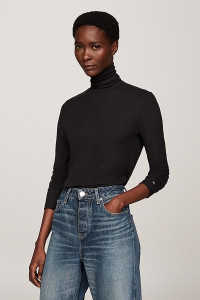 Tommy Hilfiger NK LS SLIM TENCEL ROLL