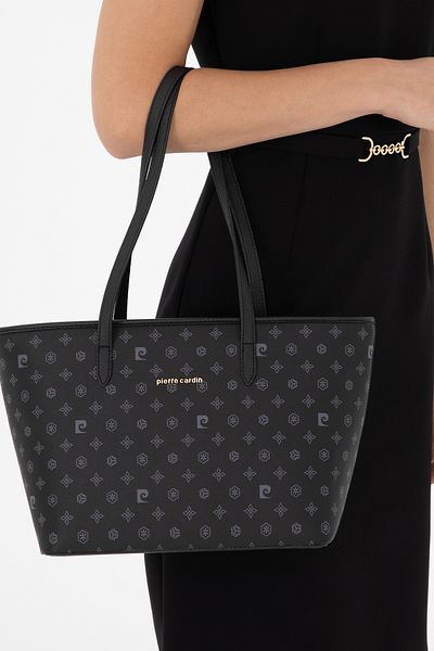 Pierre Cardin Geantă neagră de umăr cu monogramă 05PO24K1877