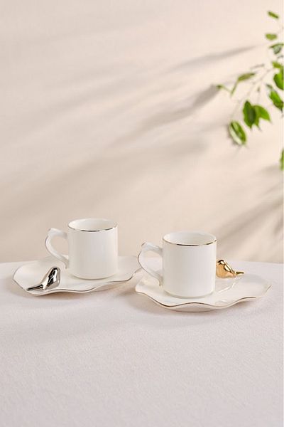 Karaca 90 ml 2 Person Coffee Cup with Muge Momentary Birds